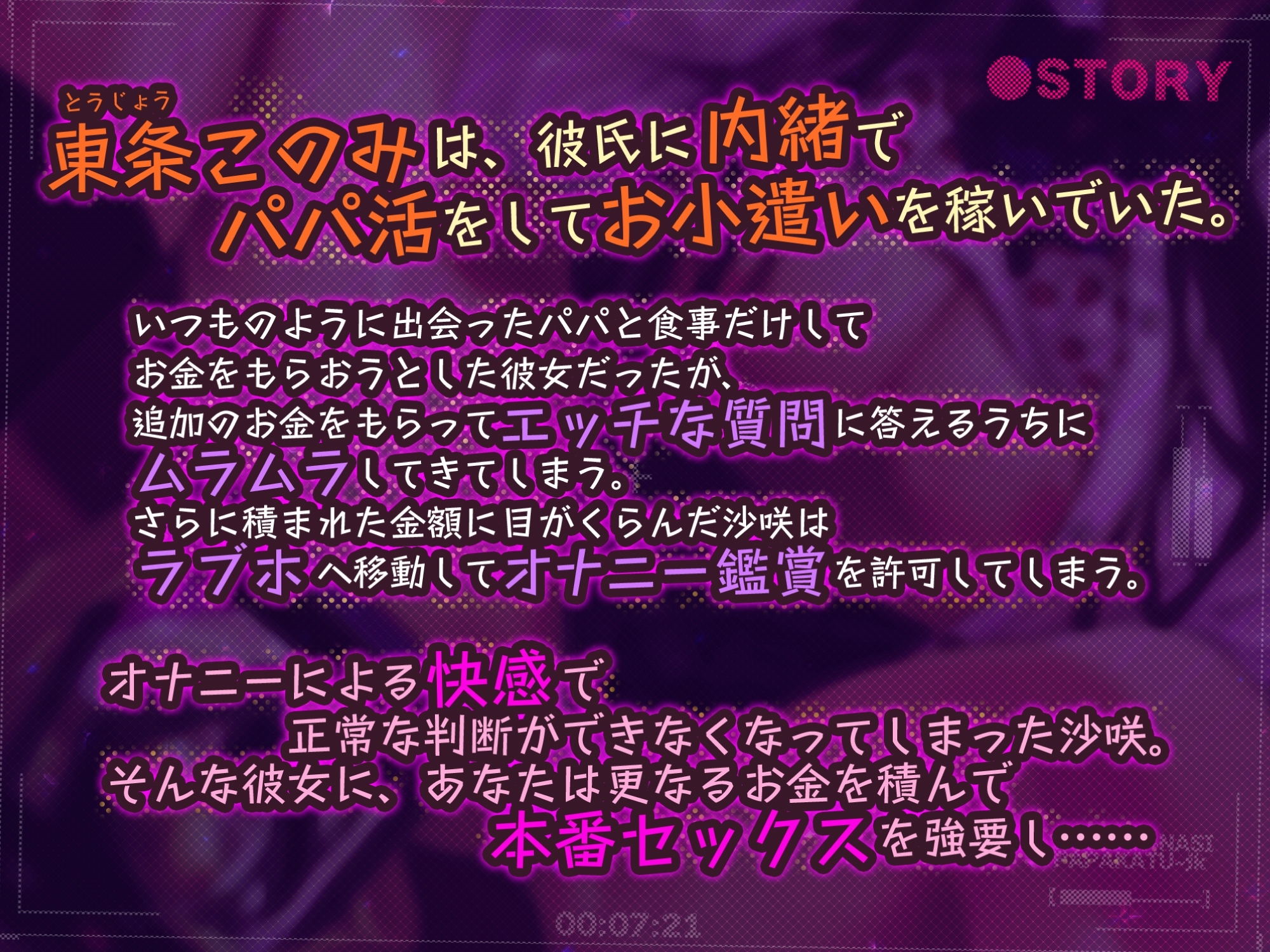 【KU100】本番なしパパ活JKのハメ撮り日記 ～清楚な彼氏持ち少女は雑魚ま○こすぎて下品アクメ連発!～