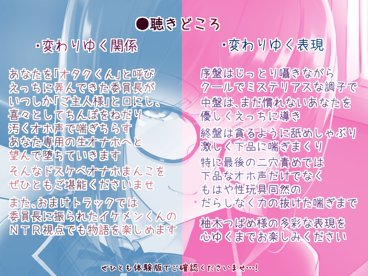 【NTR視点付き】クール委員長はドスケベオナホまんこに堕とされたい【アヘイき・オホ声・マスクフェラ他】