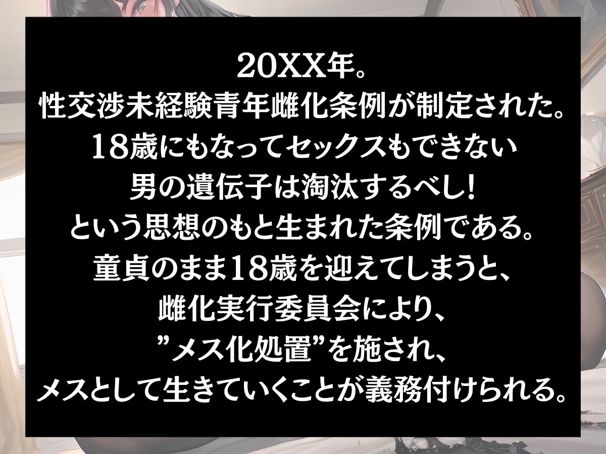 性交渉未経験青年雌化条例 ～ふたなり公務員に職務を執行されて肉便器になっちゃった僕～