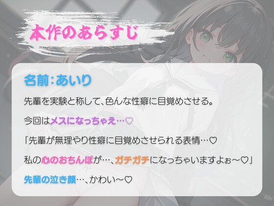 先輩メス化計画 ～くひっ…、先輩、ブラジャーお似合いっすよ～