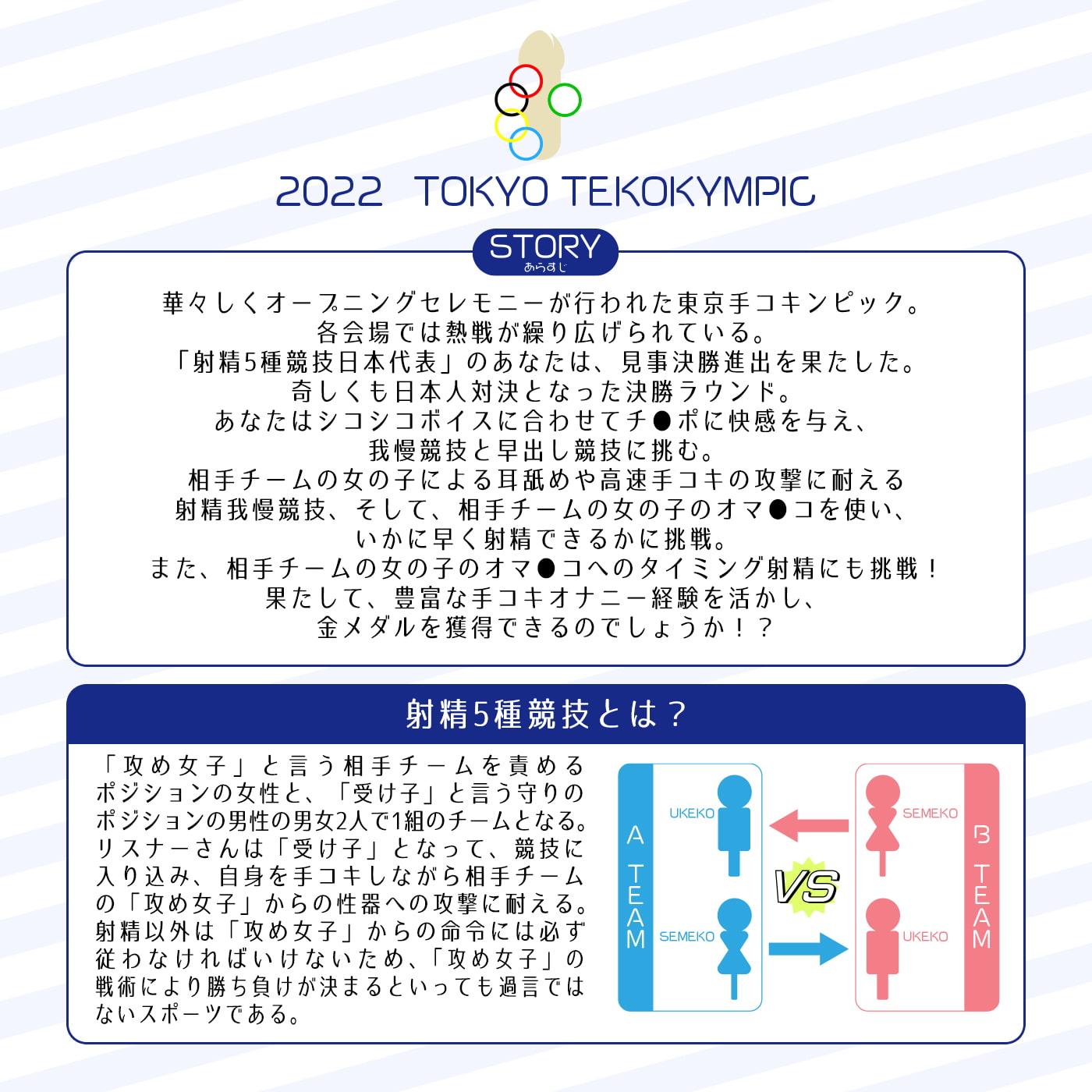 【オナスポ】シコシコJAPAN「2022東京手コキンピック」〜強敵!ぞりぞり耳舐めガール現る〜