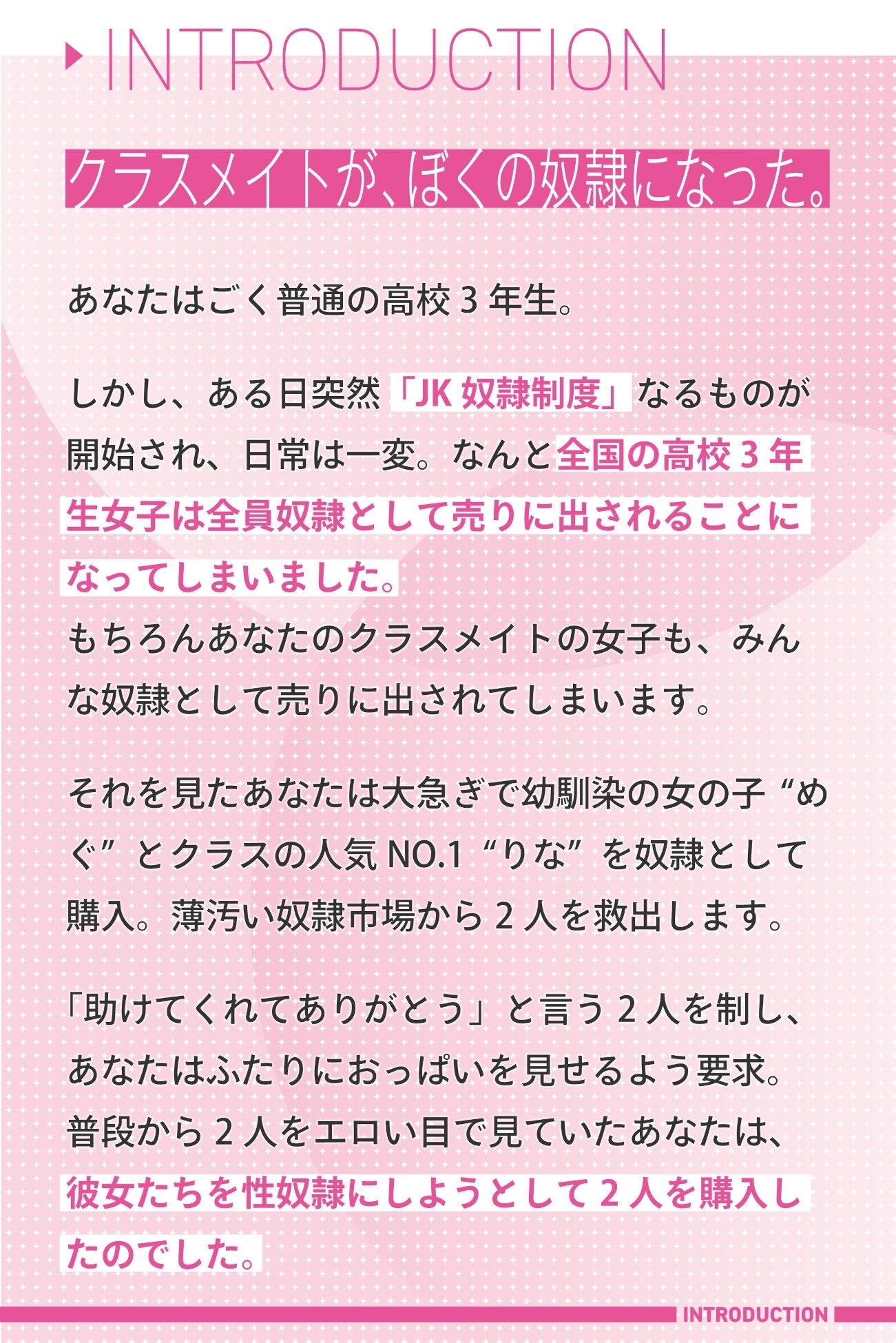 クラスメイトのJKが奴隷として売られていた件について～あまあましゅきしゅきオナホ化計画～