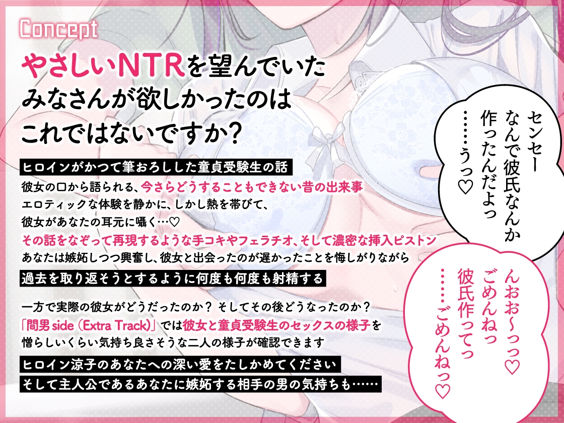 【優しいNTR】僕の恋人が家庭教師バイトで教え子の大学合格ご褒美にセフレになる約束をした件 ～ビッチな彼女の過去話～【KU100】