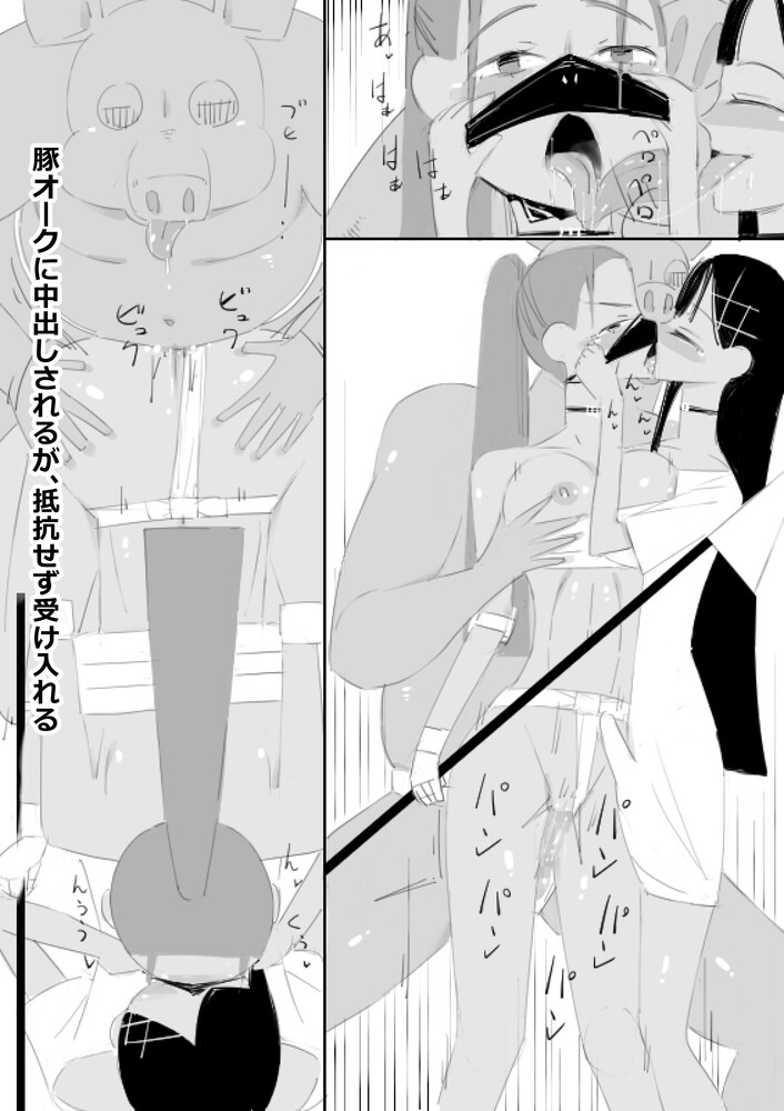 豚オークが支配する街の回復魔法中毒女冒険者の日常 エロ漫画+音声の動画