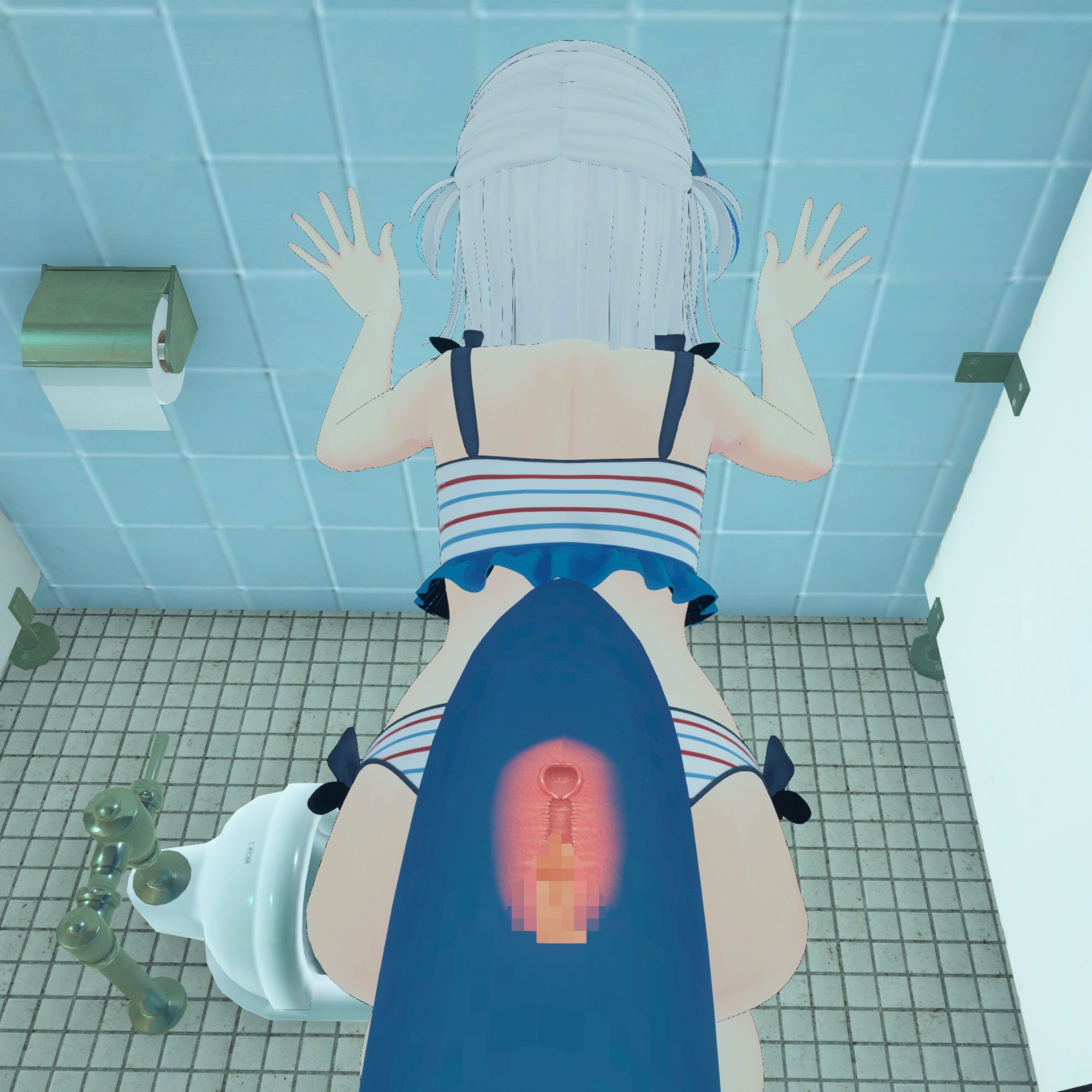 【VR対応】サメちゃんと学校のトイレでえっち【日本語/English】