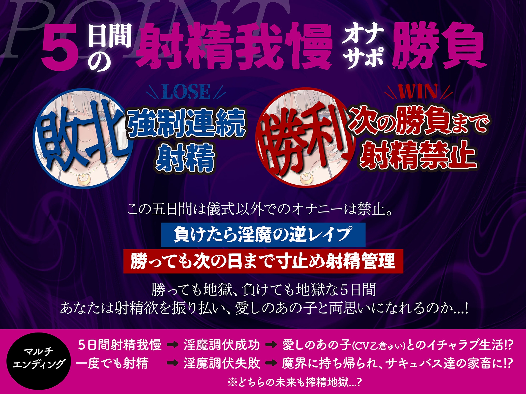 【オナサポ】【連続射精】【射精管理】性悪腹黒乳首責めオナサポ淫魔〜負けたら地獄、勝っても地獄!?〜