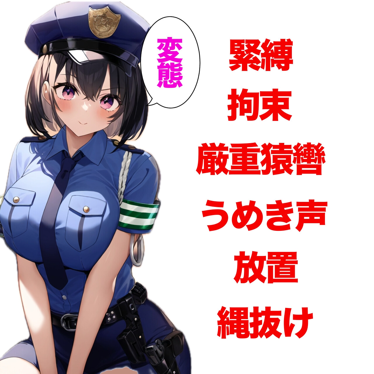 【音声作品】誘拐された婦警さん、緊縛と猿轡に悶え…