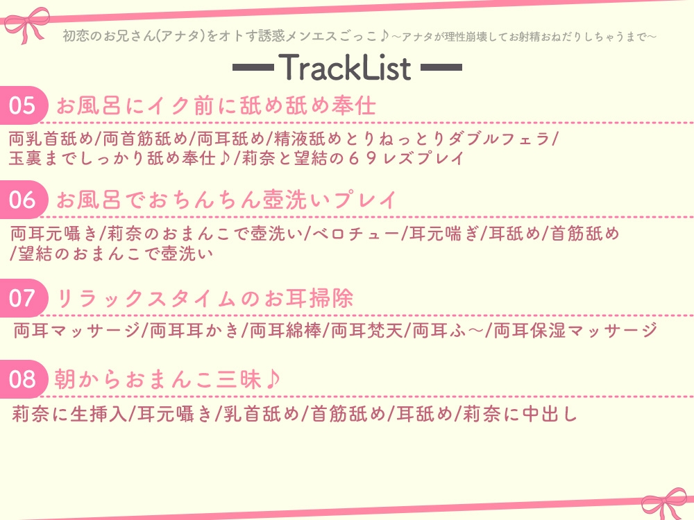 初恋のお兄さん(アナタ)をオトす誘惑メンエスごっこ♪ ～アナタが理性崩壊してお射精おねだりしちゃうまで～