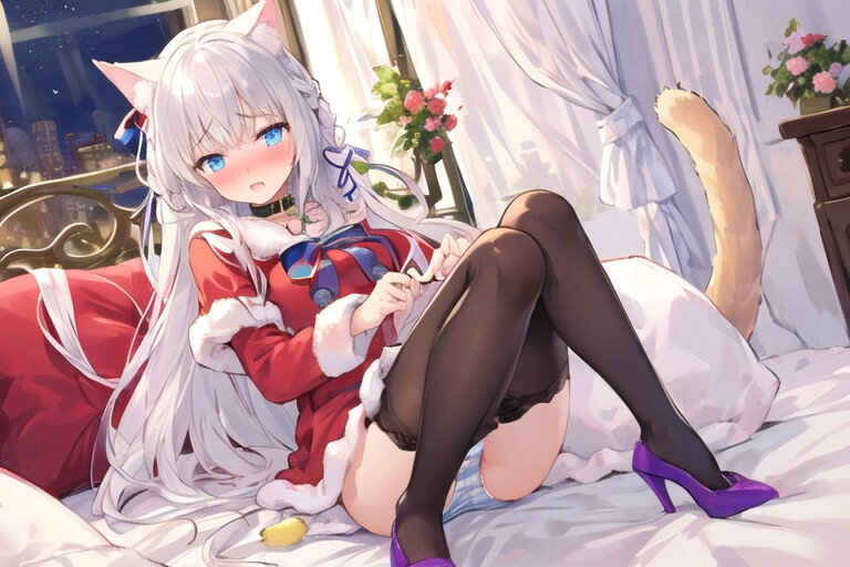 同棲ねこさんとのクリスマス03～白猫さんのお願い ヨル編