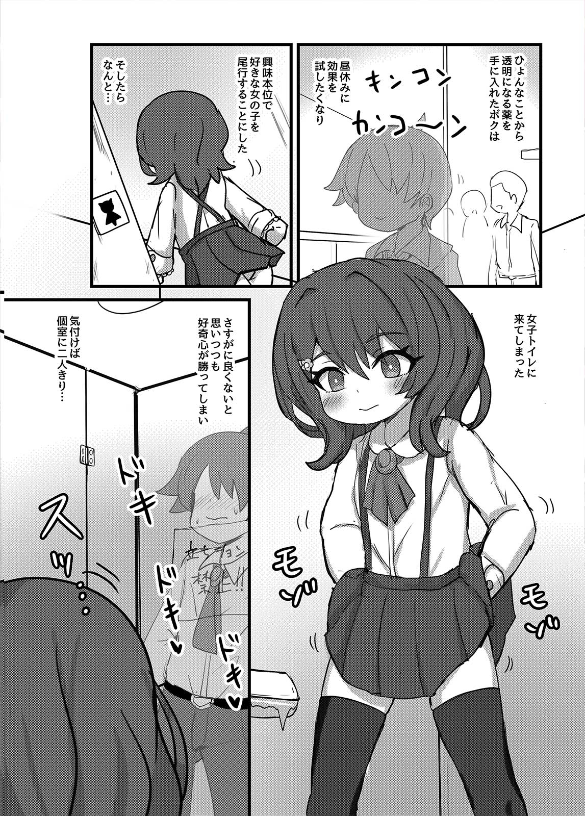 透明になって女子トイレに入っちゃった話