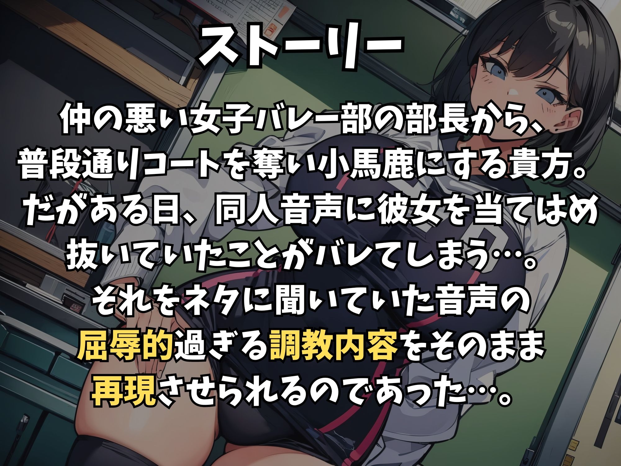 見下してた女子バレー部キャプテンからの屈辱調教～同人音声の履歴バレで完全再現～