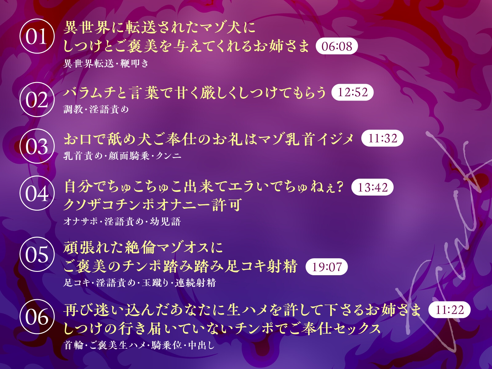 【CV.佐々木サキ】マゾ犬転送♪異世界SM部屋でお姉さまに優しく厳しくイジめていただく70分【全日本シチュエーションボイス】