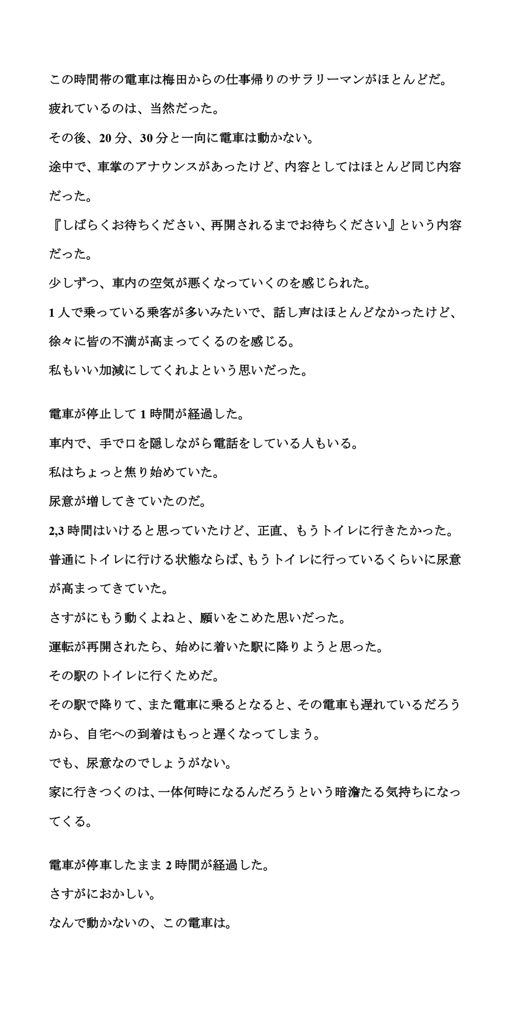 積雪で10時間電車内に閉じ込め。我慢が限界に達して失禁してしまった話