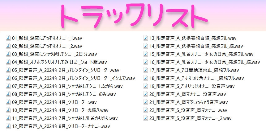 深夜にこっそりオナニー/オナホクリオナ/チクニー集…他!少女の日常オナニーまとめ!ブログ限定・未公開音声満載【バイノーラル/実演音声】