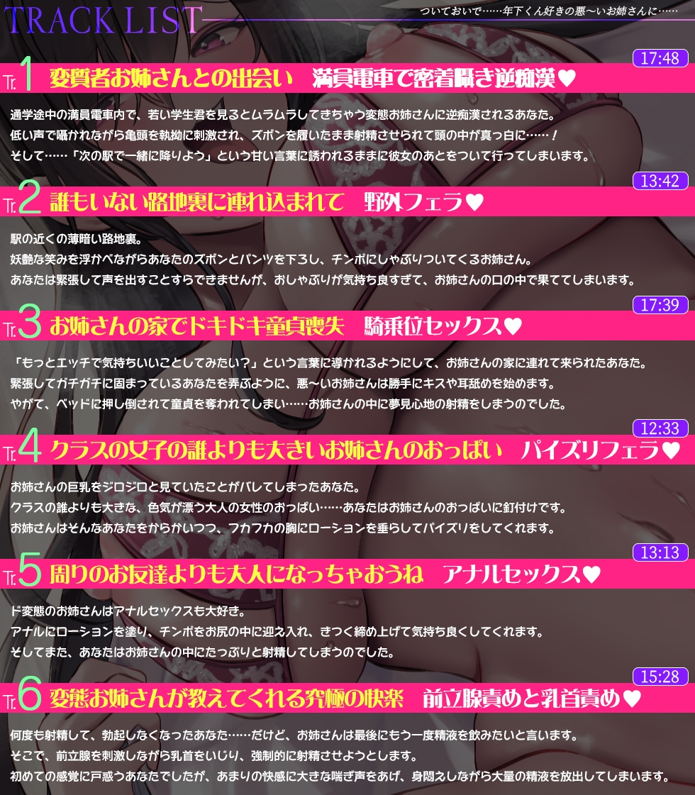 【艶々低音ボイス】僕の童貞を奪ってくれたのは、妖艶な変質者のお姉さんでした 「ついておいで……年下くん好きの悪～いお姉さんに……♪」