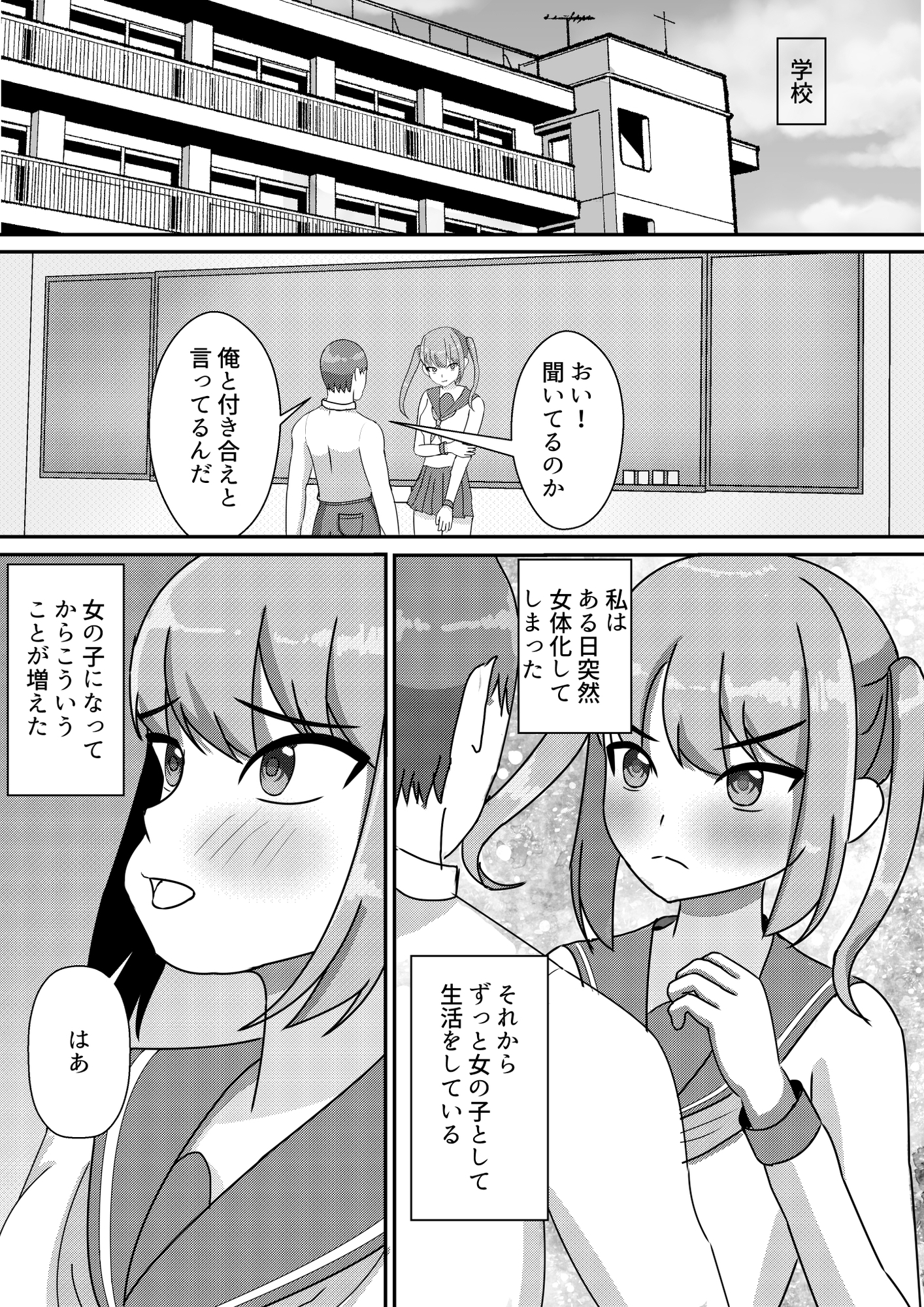 女体化して恋愛をする話