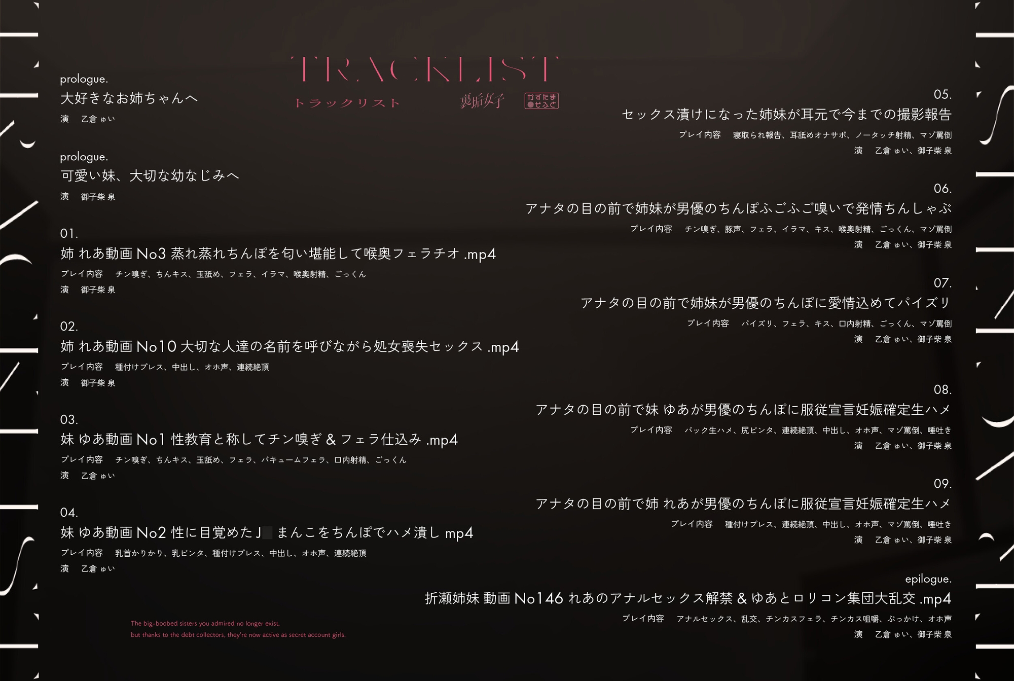 【28日間限定40%OFF&差分付き】【BSS無様エロ】アナタが想うデカパイ姉妹は既にいません、借金取りのおかげで裏垢女子として大活躍です【KU100】