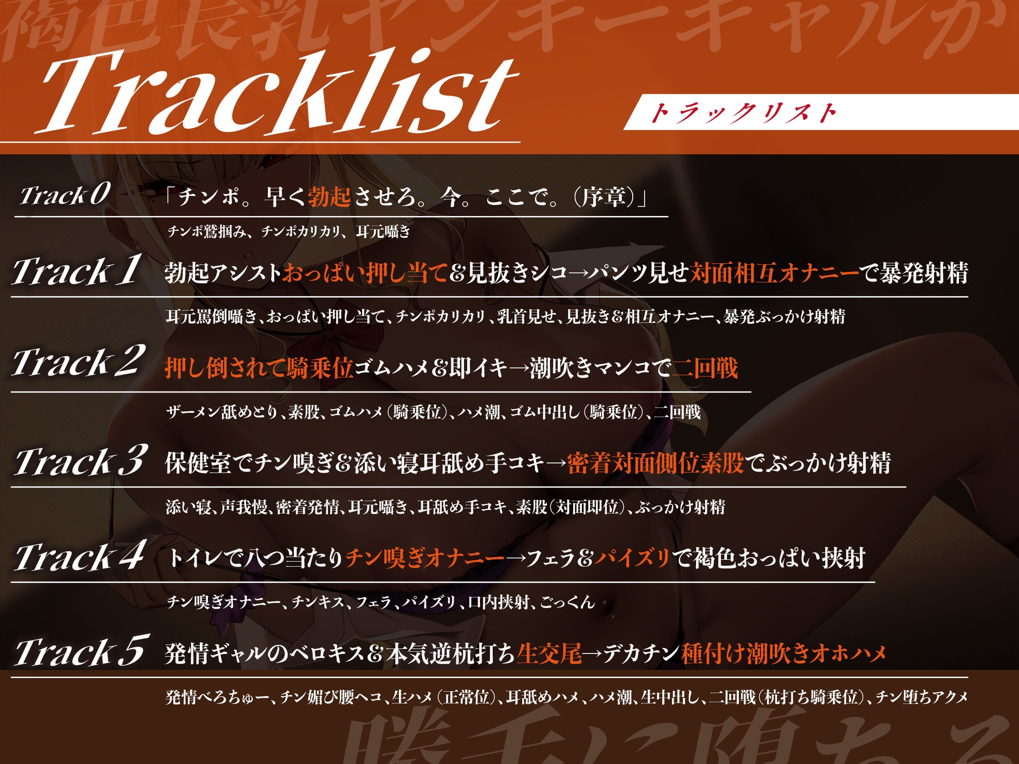 【チン堕ち/期間限定差分イラスト付き】褐色長乳ヤンキーギャルがあなたのチ〇ポで勝手に堕ちる~カースト上位の欲求不満メスに脅されオホハメ~【KU100】