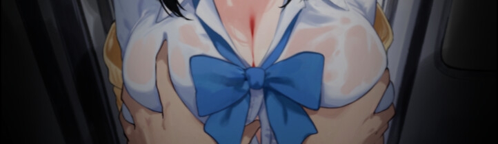 【声我慢×オホ声】電車でおとなしい巨乳JKに痴○する