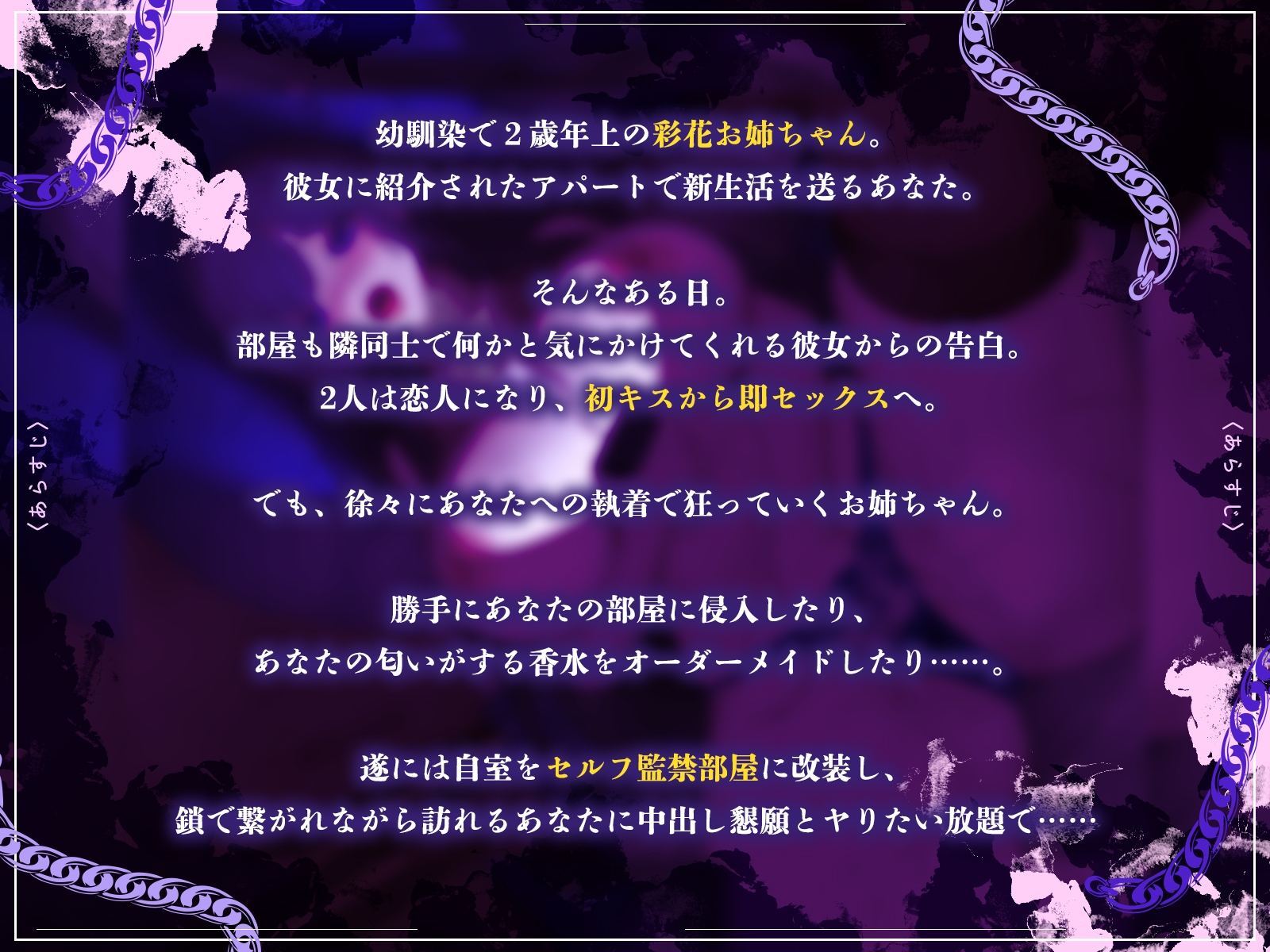【発売開始から7日間は特典トラック付き！】あなたに執着するお姉ちゃんの、両穴ぐちゅぐちゅド変態セルフ監禁生活♡【KU100収録】