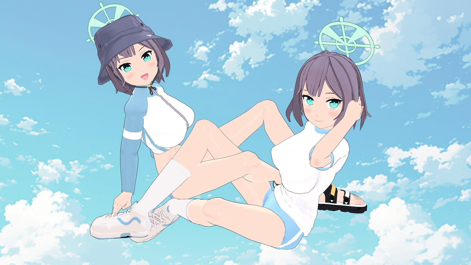 ブル〇カ 空井サ〇(水着&体操服)MMD用3Dモデルデータ