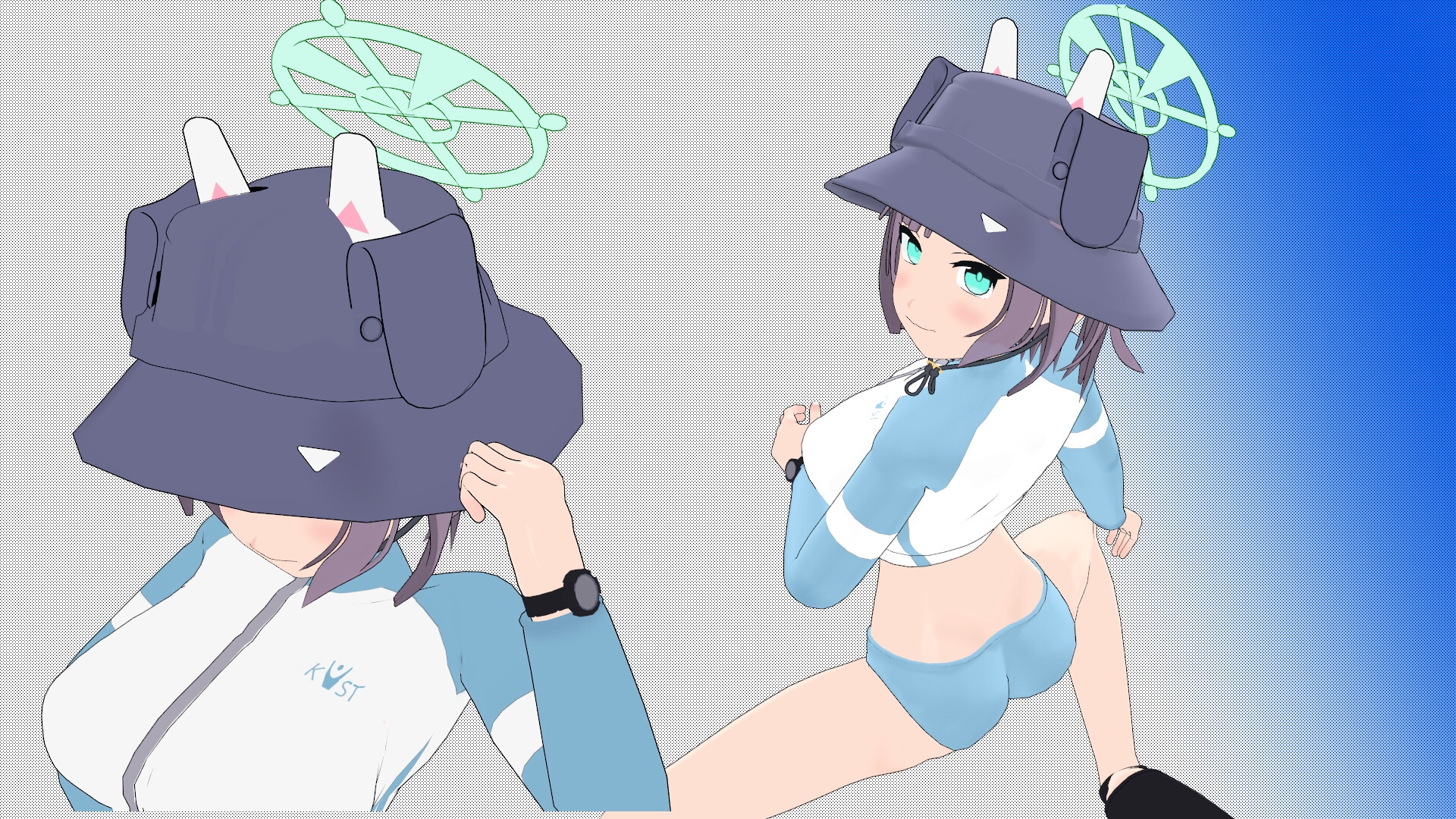 ブル〇カ 空井サ〇(水着&体操服)MMD用3Dモデルデータ