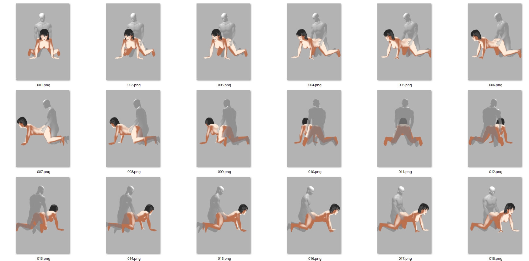 R18 作画用ポーズ集 正常位・座位・バック