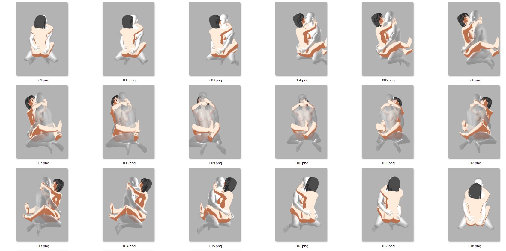R18 作画用ポーズ集 正常位・座位・バック