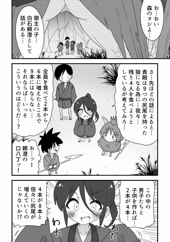 樹海の霊長!巨大狼お姉さんに丸呑みにされる少年達の話