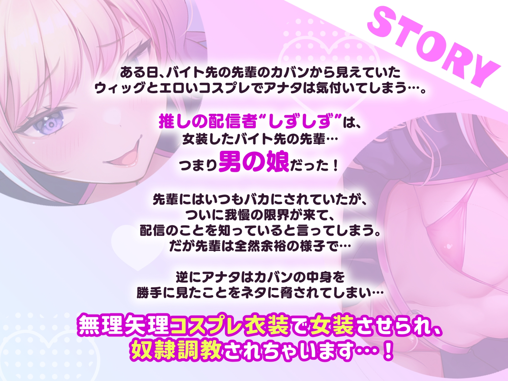 ヤリチン男の娘配信者による強○女装×奴○調教～乳首開発+アナルおもちゃ調教+イキ顔晒し配信+andmore!!～【全編マゾ向け】