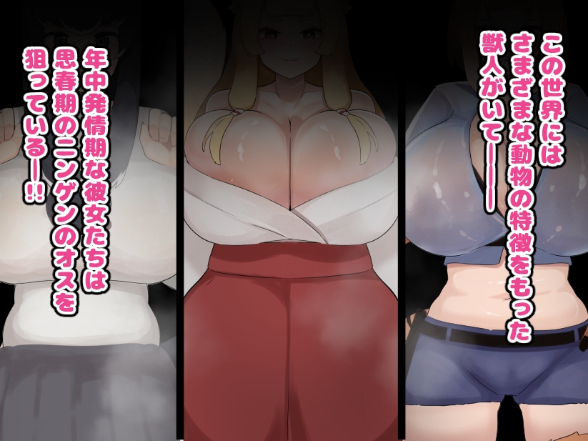 思春期の人間のオスは獣人の♀達に目をつけられてしょうがない!!