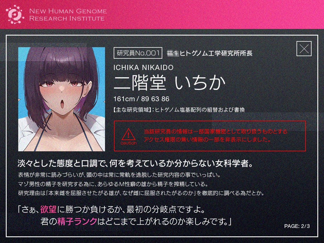 【マゾ男性向け】マッドサイエンティストの精子ランク付オナサポゲーム