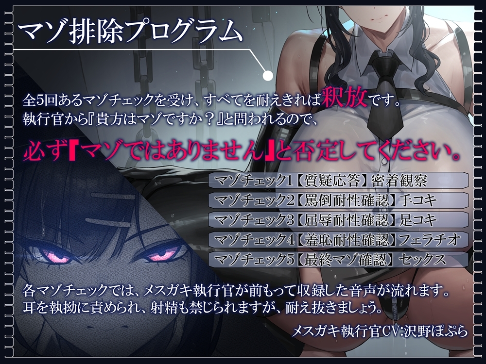 マゾ排除プログラム 事務的で豊満な肉体の執行官にマゾ否定を強○される音声