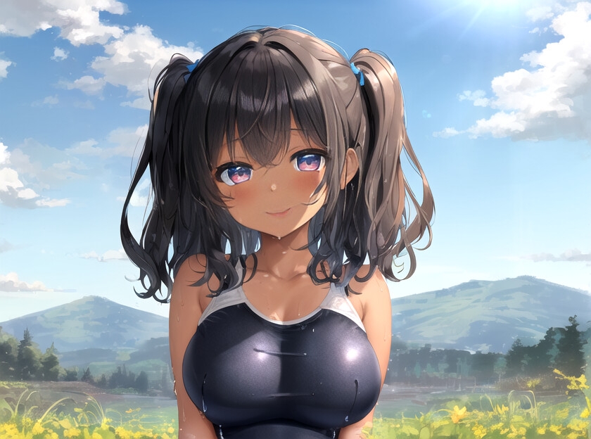 エッチな事を知らない褐色〇リ巨乳でスク水姿の姪っ子に叔父さんが大人の遊びを教えてみた話【水着/パイズリ/中出し】