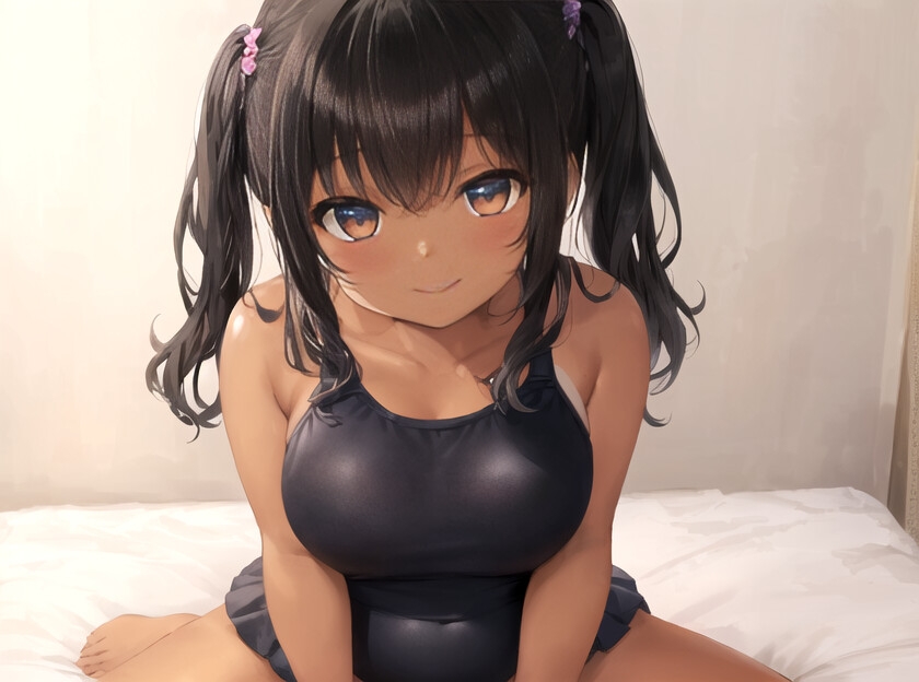 エッチな事を知らない褐色〇リ巨乳でスク水姿の姪っ子に叔父さんが大人の遊びを教えてみた話【水着/パイズリ/中出し】