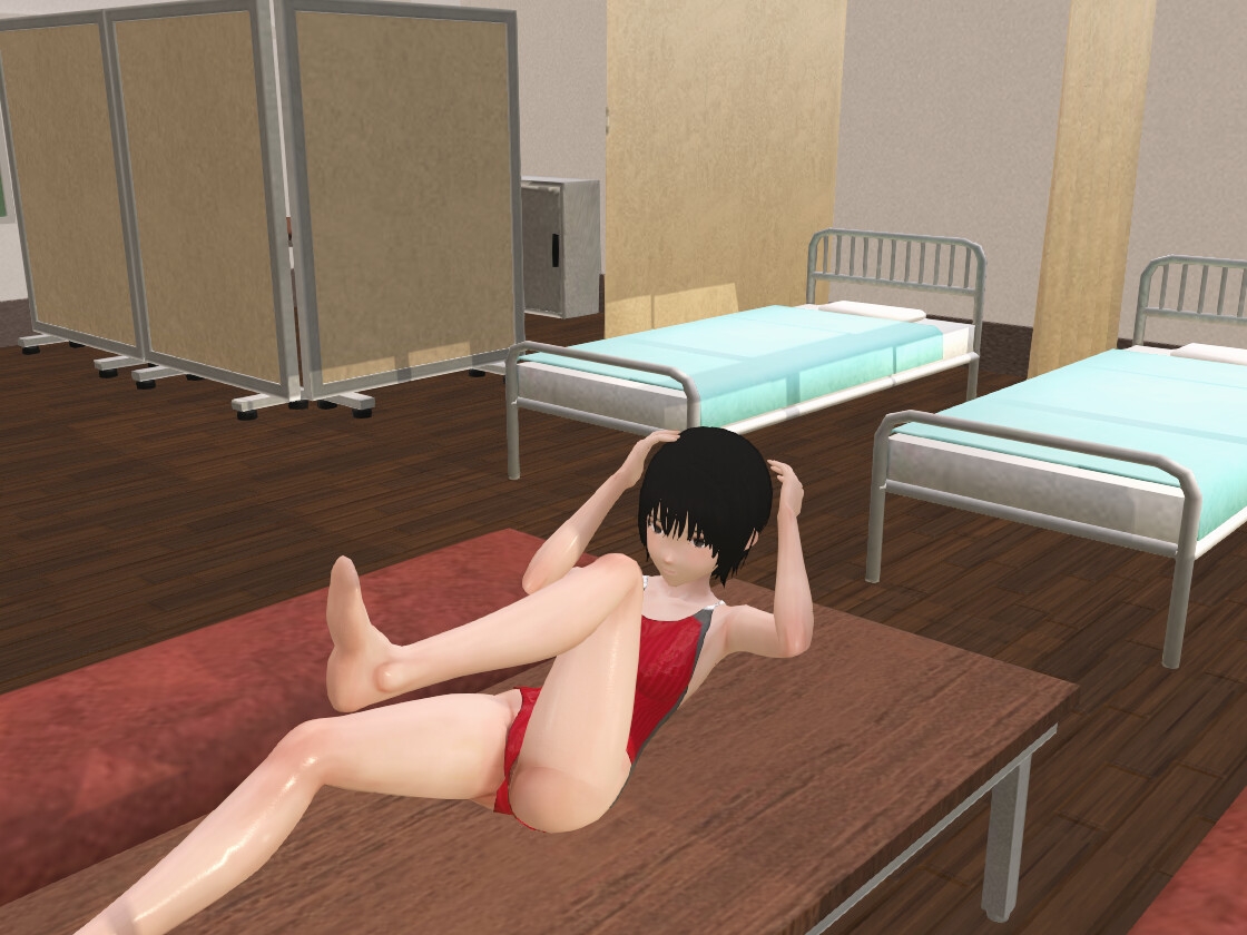 放課後、保健室で少女は身体を晒す