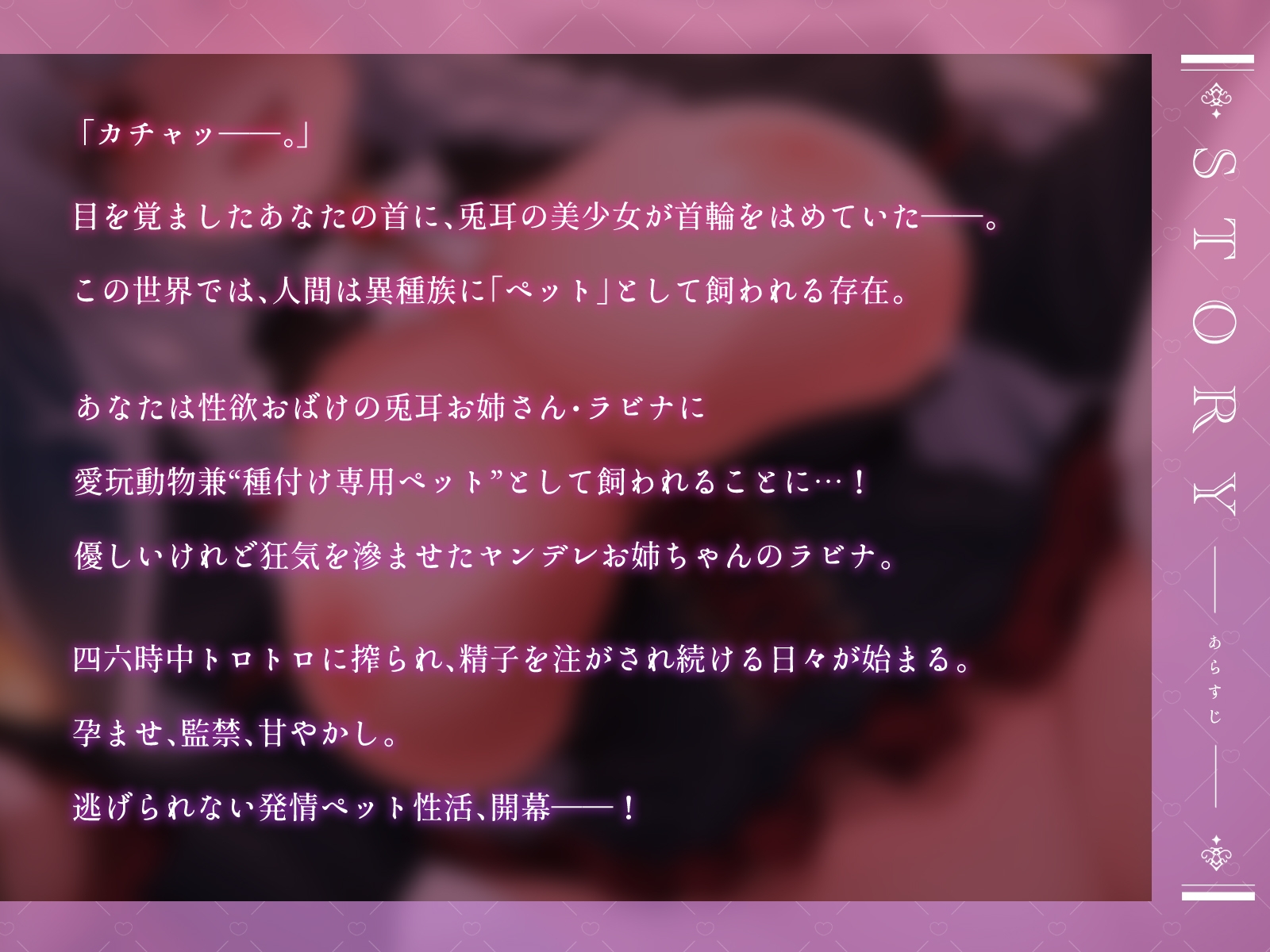 【種付けペット】性欲おばけなヤンデレ兎耳お姉ちゃんに飼われて、朝も夜もトロトロに搾られる日々♪【KU100収録】