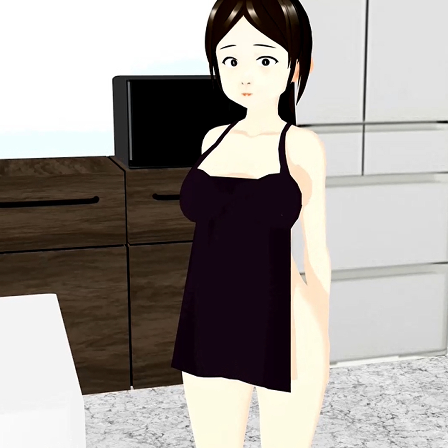 裸エプロンでバナナフェラ 北野聖子