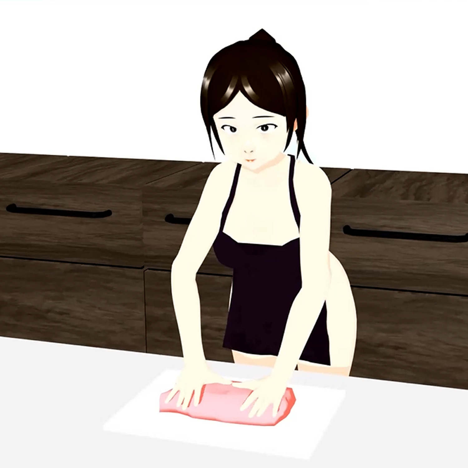 裸エプロンでバナナフェラ 北野聖子