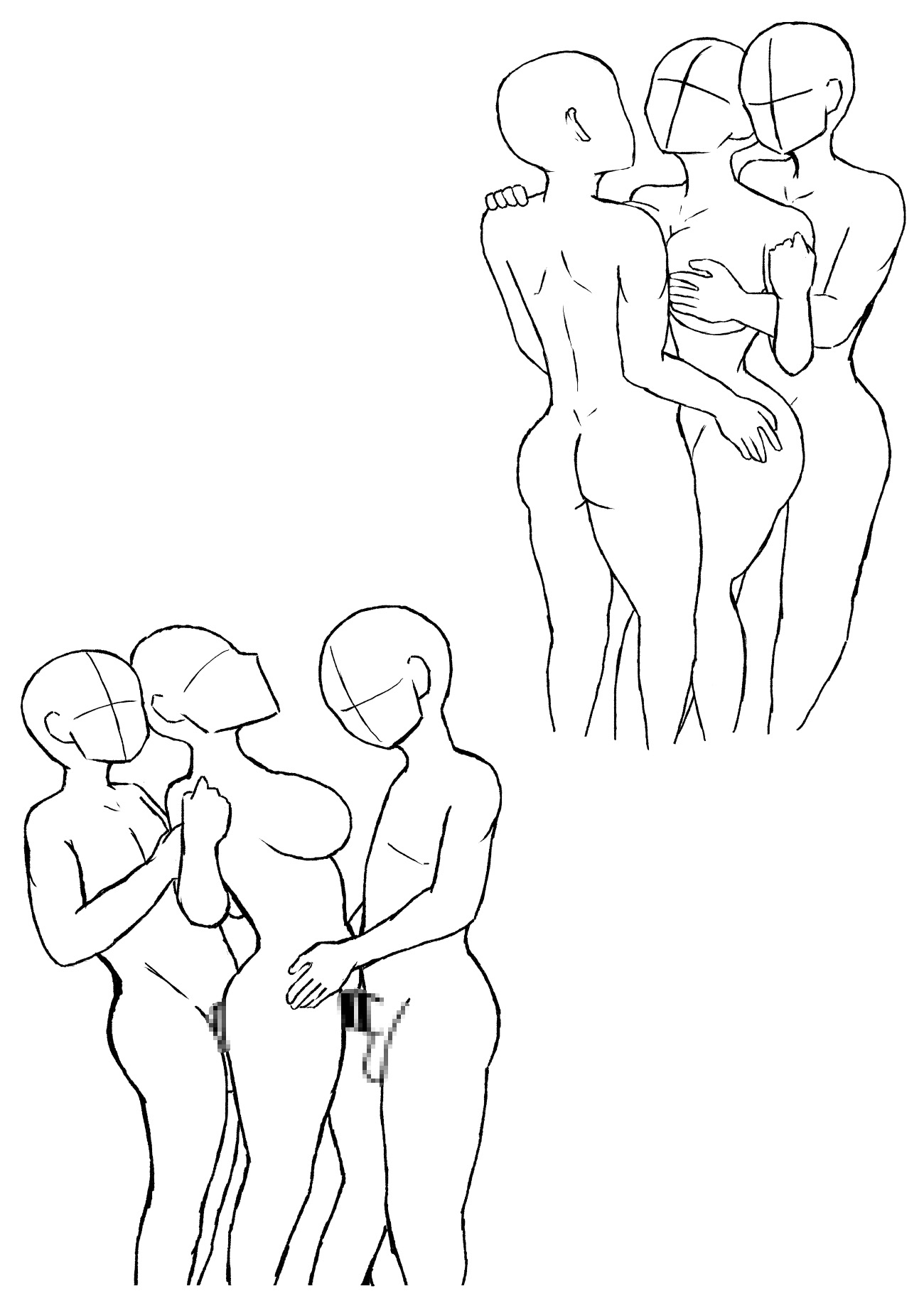 3P(男2・女1)ポーズ集