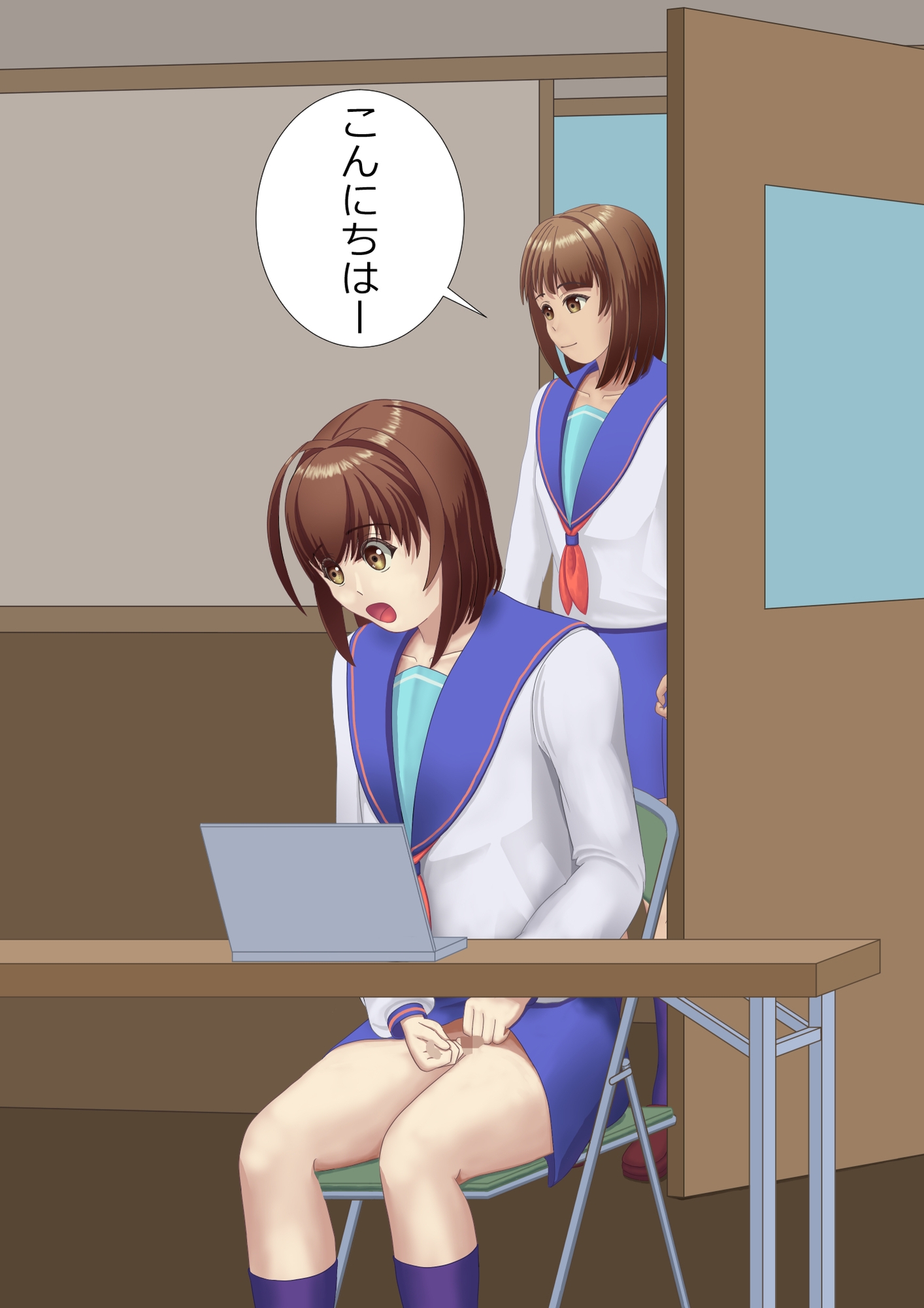 学校でオナニーしているところを目撃された男の娘