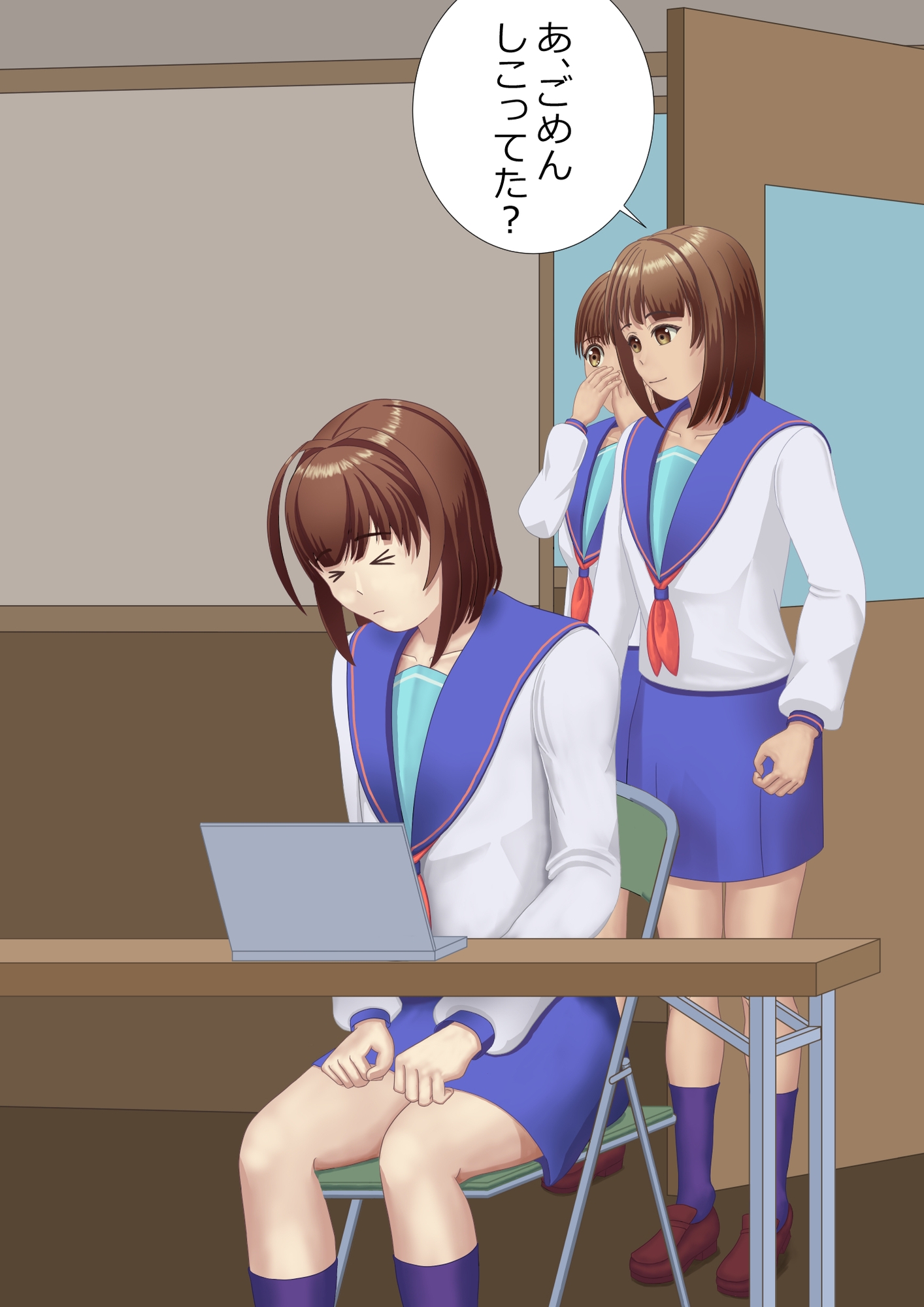 学校でオナニーしているところを目撃された男の娘