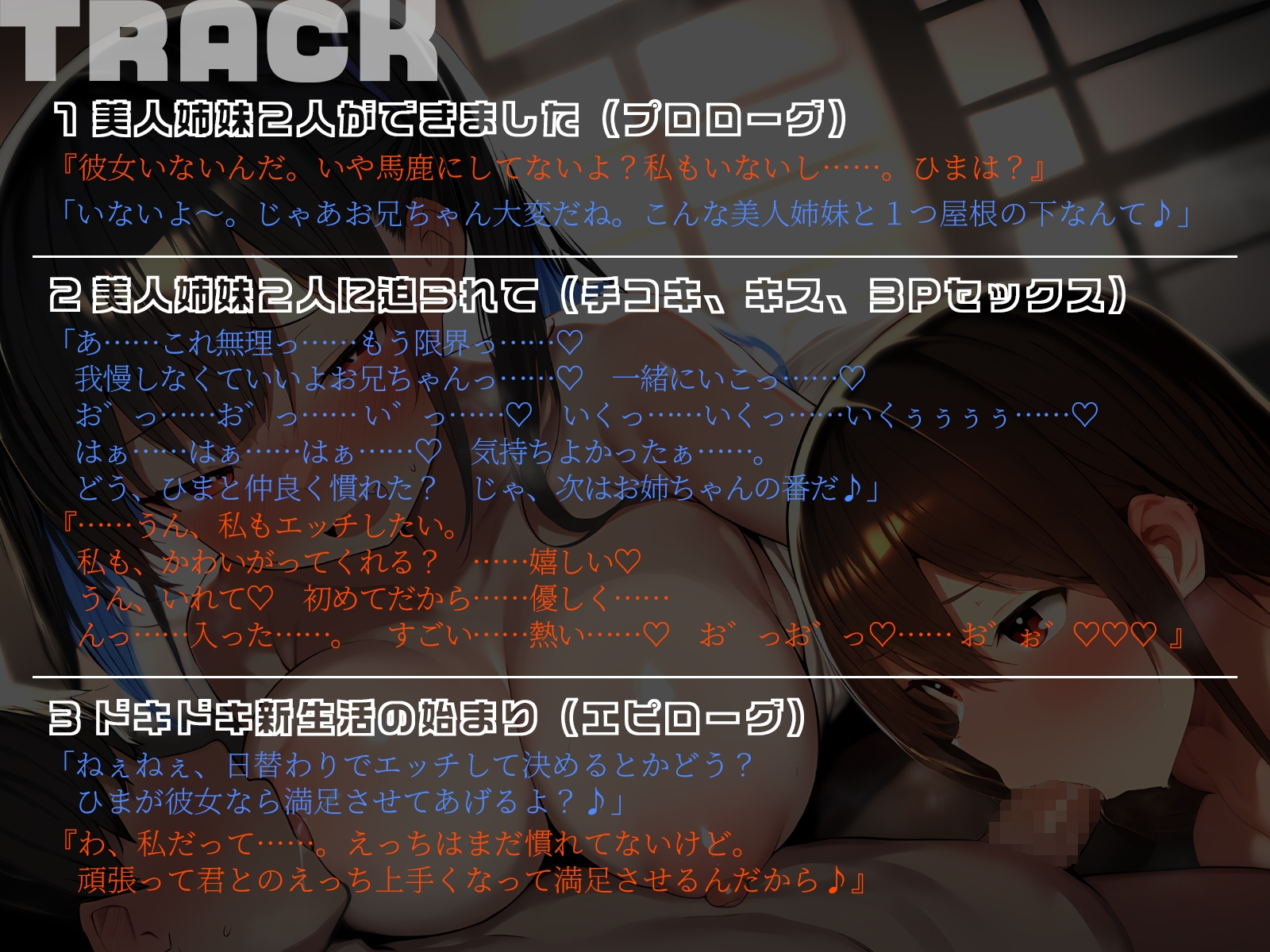 【KU100】突然できた義理の美人姉妹によるお兄ちゃん取り合いラブラブ新生活♪