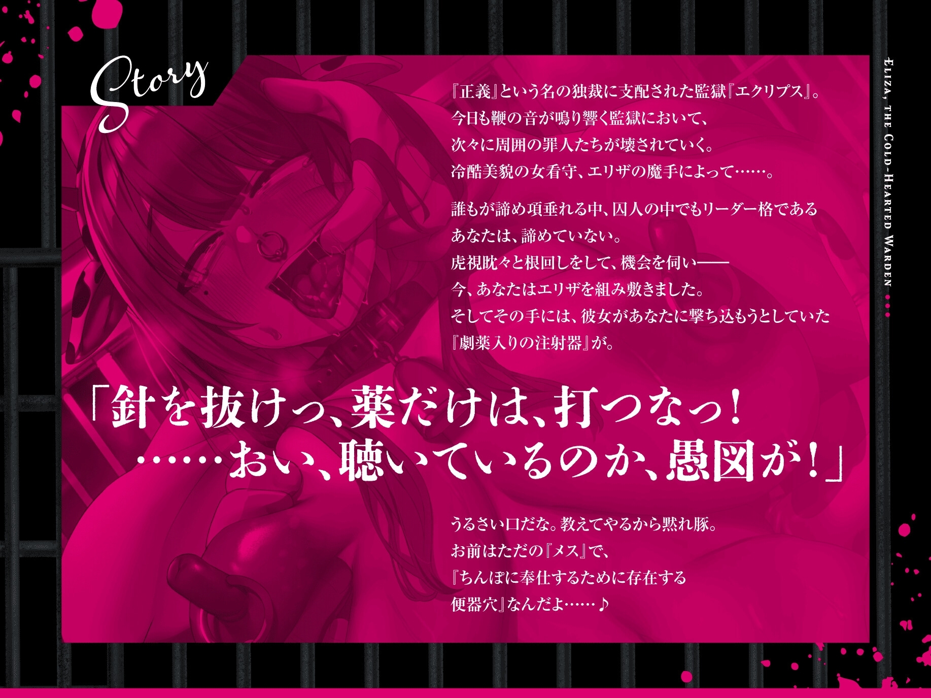 【過激CG集同梱】冷酷女看守エリザ～性格最悪の女看守に立場わからせ人生終了キメセクレ○プ♪お前は今日から無様な底辺肉便器～【監獄に響き渡るきったねえ牛オホ声】