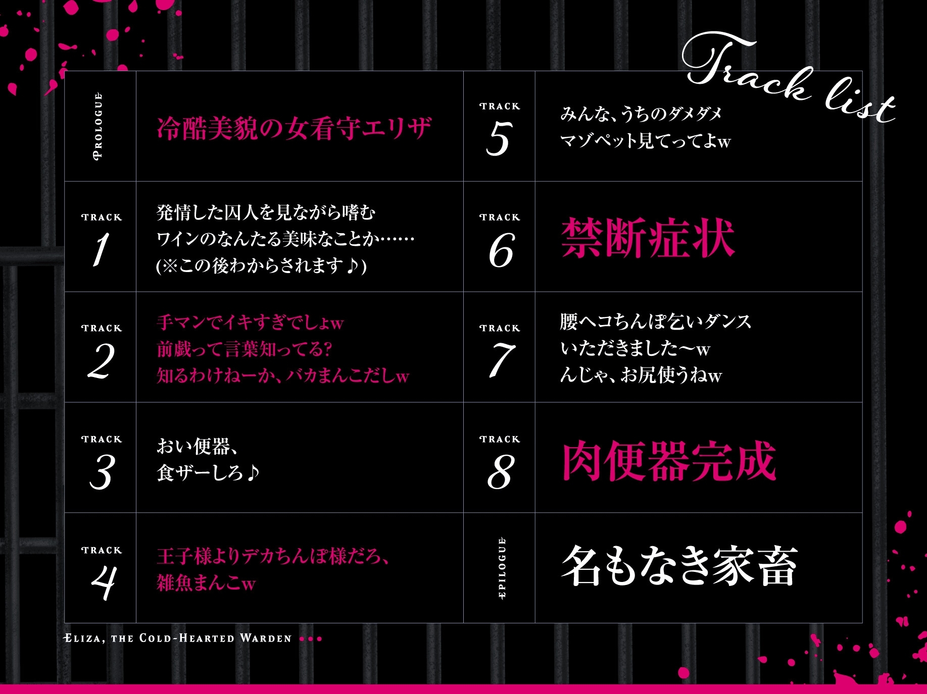 【過激CG集同梱】冷酷女看守エリザ～性格最悪の女看守に立場わからせ人生終了キメセクレ○プ♪お前は今日から無様な底辺肉便器～【監獄に響き渡るきったねえ牛オホ声】