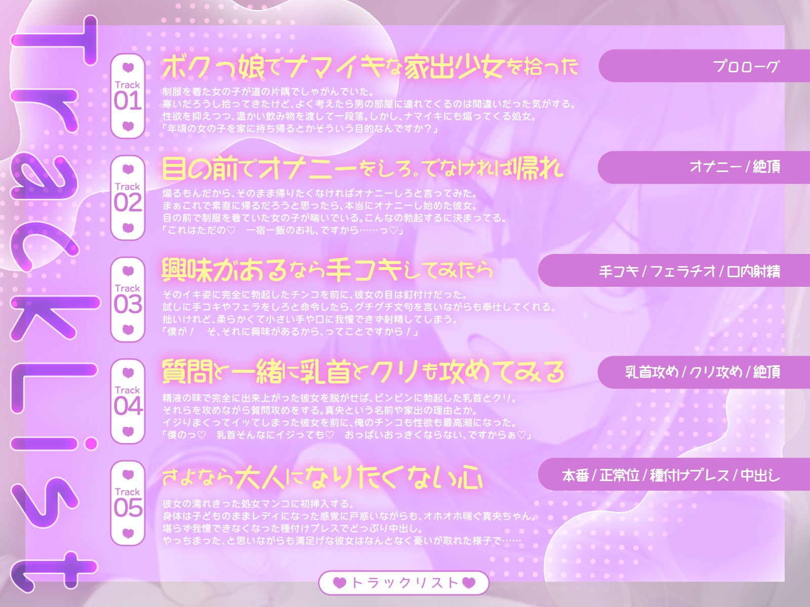 大人になりたくない家出少女の憂いを、あなたの大人チンポでオホっと晴らしてあげよう(KU100マイク収録作品)