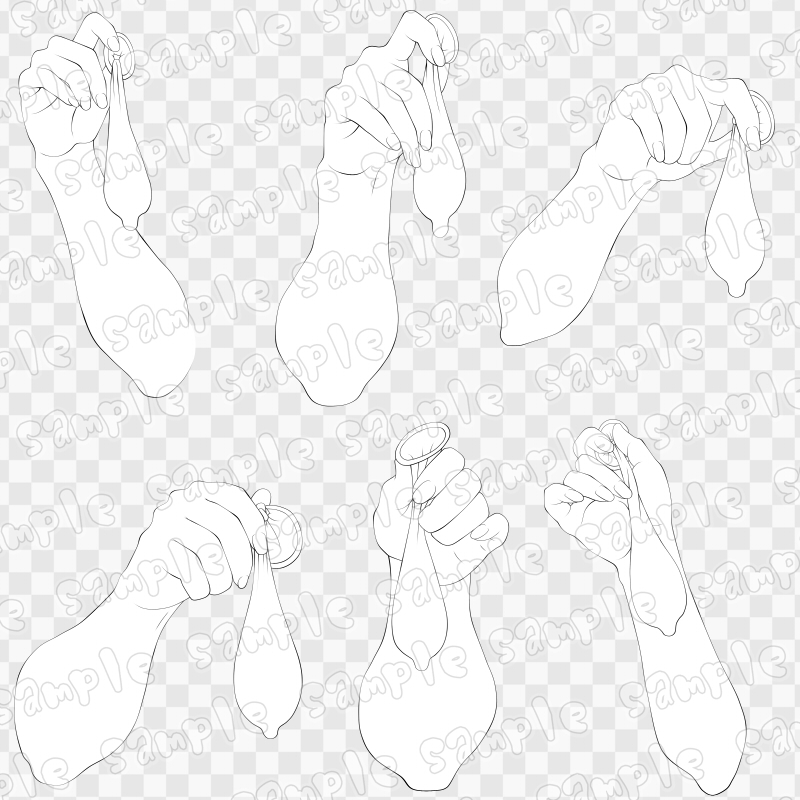 線画素材集[手]2