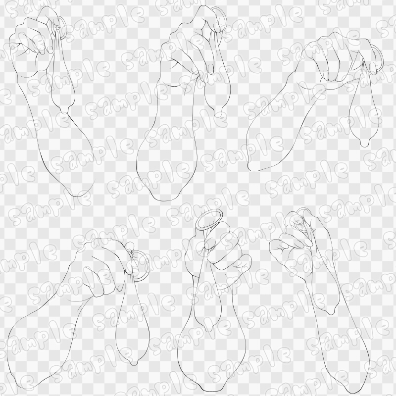 線画素材集[手]2