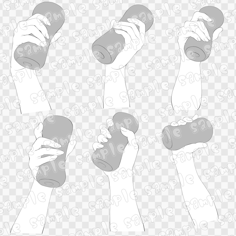 線画素材集[手]3