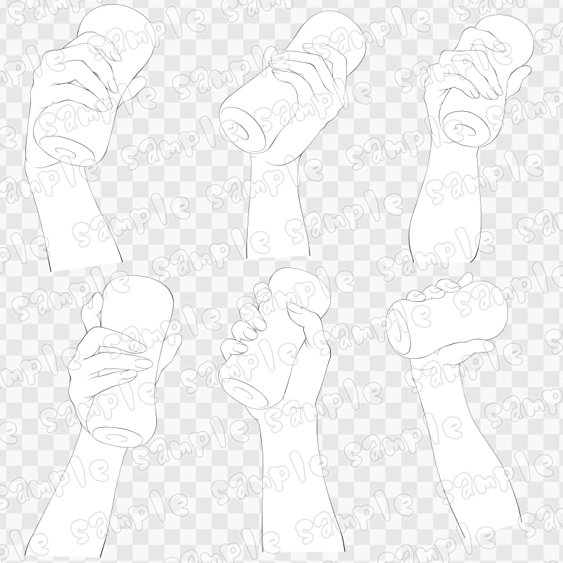 線画素材集[手]3